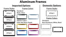 Aluminum License Plate Frame | Aluminum Frame Colors and Styles